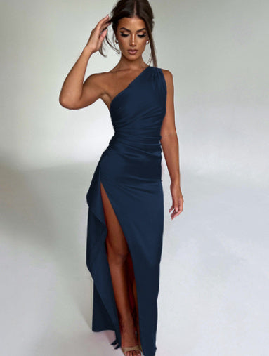 SatinGlow™ One-Shoulder Dress