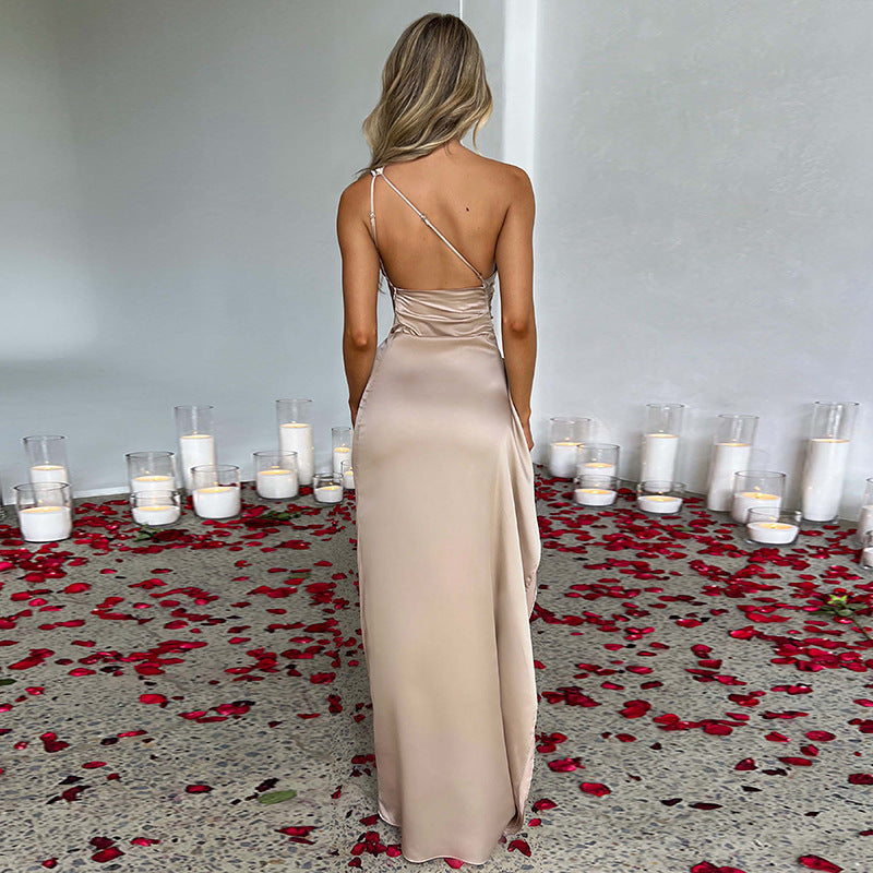 SatinGlow™ One-Shoulder Dress