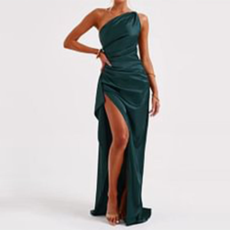 SatinGlow™ One-Shoulder Dress